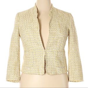 Ann Taylor yellow tweed blazer